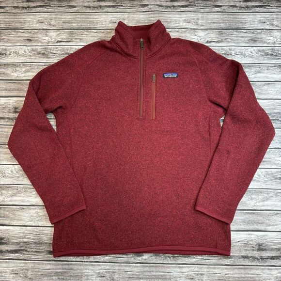 Patagonia Men's Better Sweater Fleece Jacket M Med Medium Dark Red Marl Zipper - Picture 1 of 11